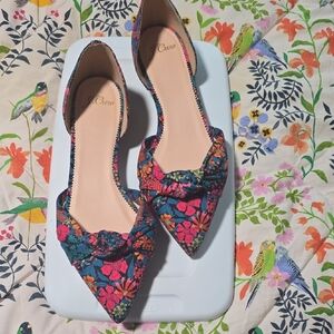 J. Crew Women's Colorful Floral Pointed Flats